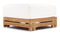 Lusso - Lusso Outdoor Ottoman, Natural Teak with White Cushion