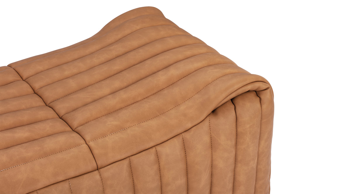 Sandra - Sandra Ottoman, Tan Vegan Leather