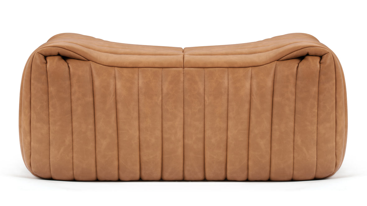 Sandra - Sandra Ottoman, Tan Vegan Leather