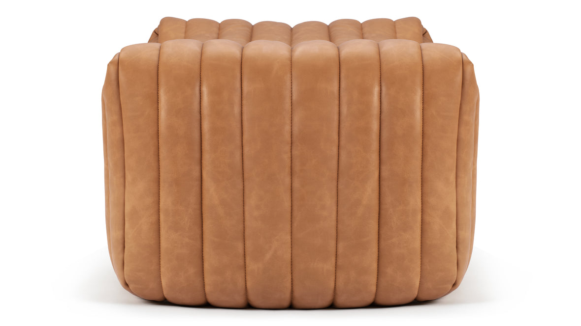 Sandra - Sandra Ottoman, Tan Vegan Leather