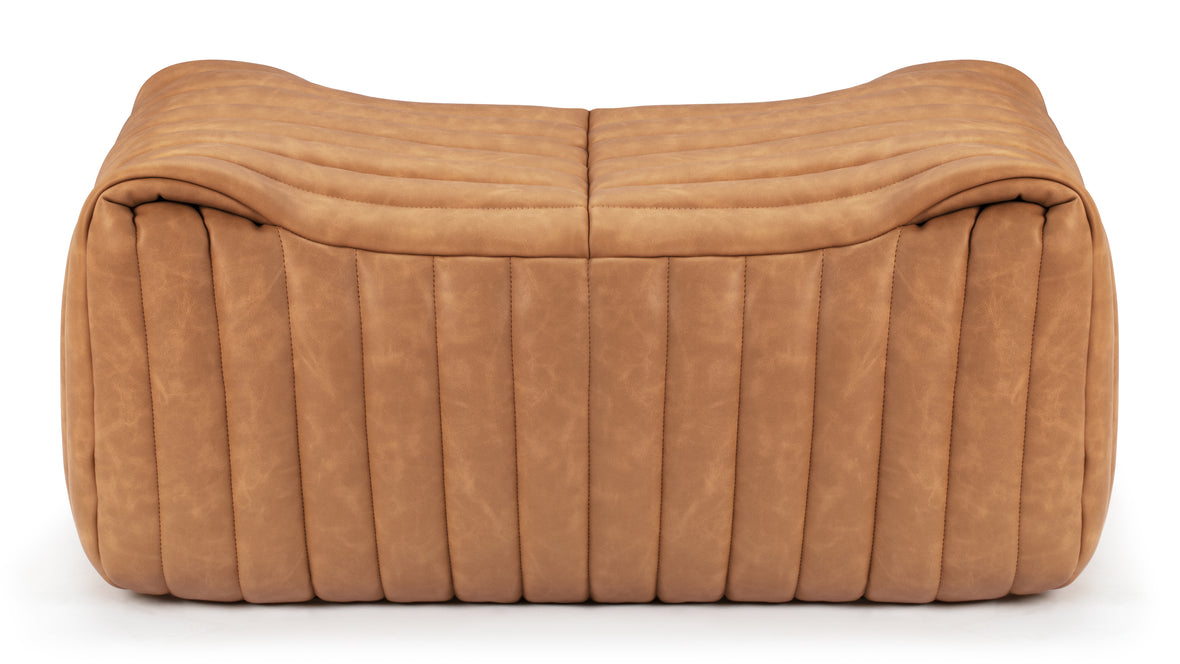 Sandra - Sandra Ottoman, Tan Vegan Leather