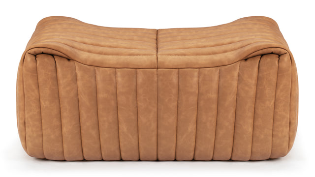 Sandra - Sandra Ottoman, Tan Vegan Leather