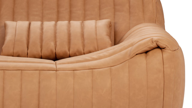 Sandra - Sandra Two Seater Sofa, Tan Vegan Leather