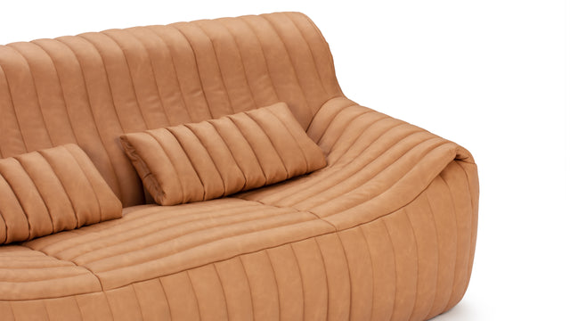 Sandra - Sandra Two Seater Sofa, Tan Vegan Leather