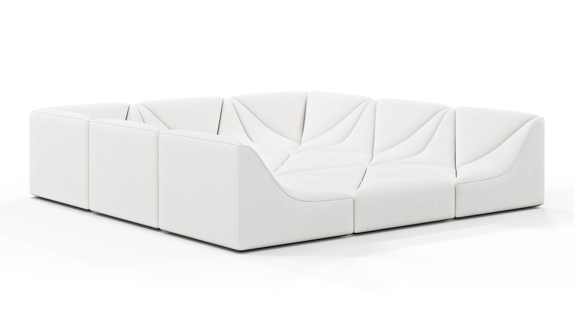 Wave - Wave Sectional Sofa, Small, White Linen