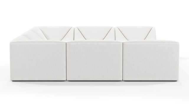 Wave - Wave Sectional Sofa, Small, White Linen