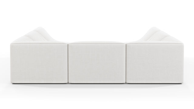 Wave - Wave Sectional Sofa, Small, White Linen