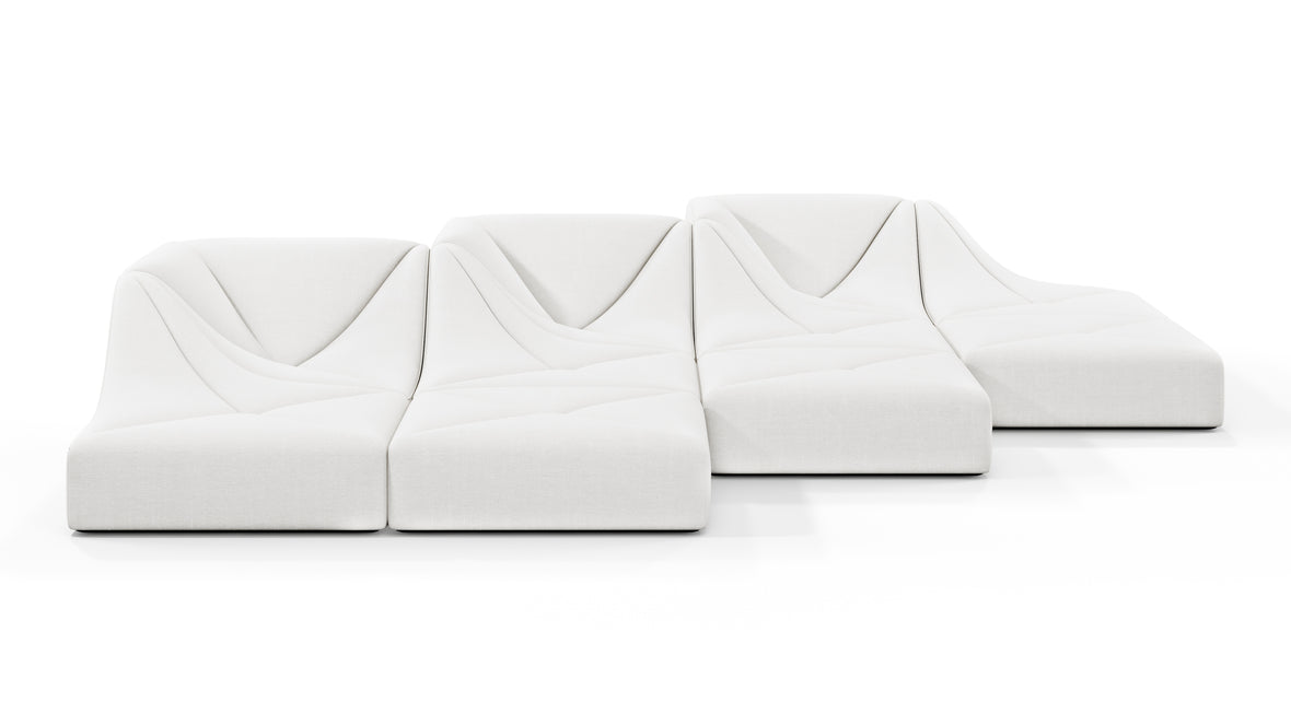 Wave - Wave Three Seater Sofa, White Linen