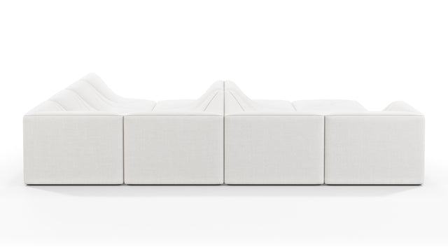 Wave - Wave Sectional Sofa, Large Corner, White Linen