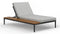 Marcus - Marcus Outdoor Lounger, Dove Gray Performance Weave and Teak