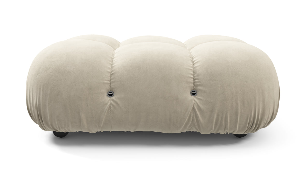 Belia - Belia Ottoman, Eggshell Vegan Suede