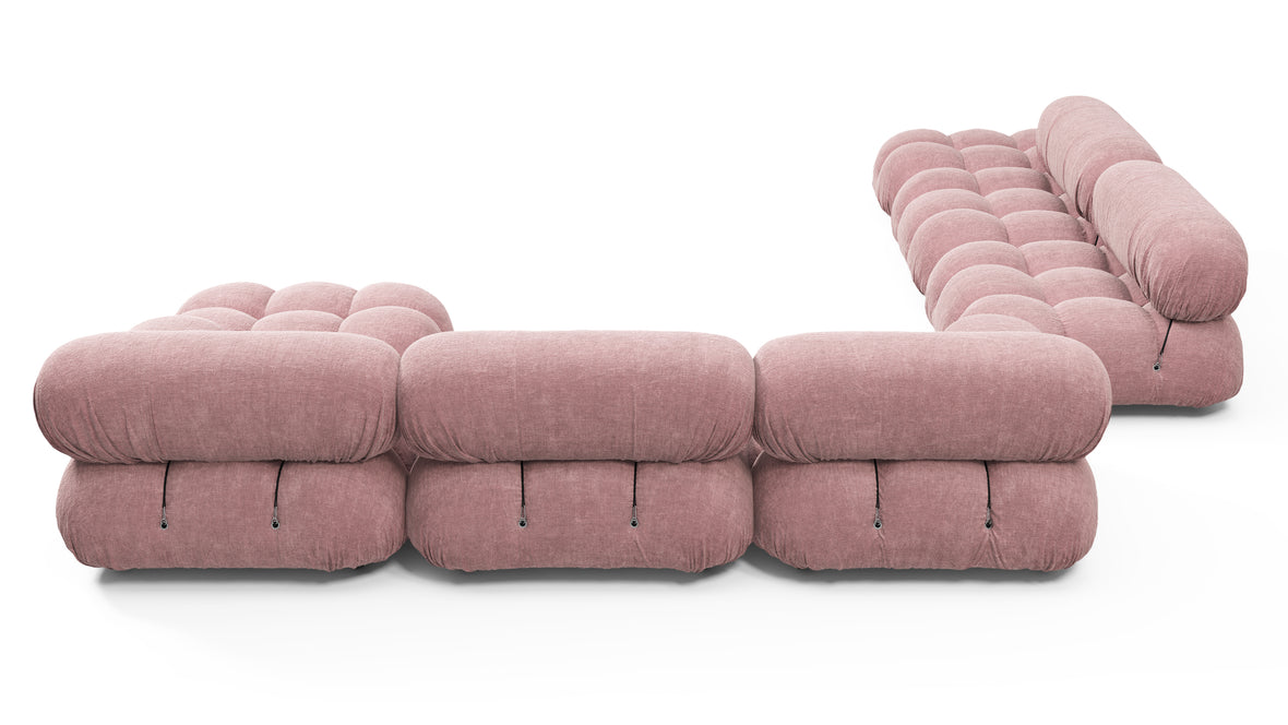 Belia - Belia Large Sectional, Left Corner, Dusty Pink Chenille