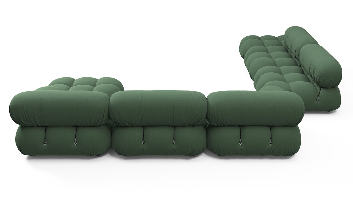 Belia - Belia Large Sectional, Left Corner, Evergreen Brushed Weave