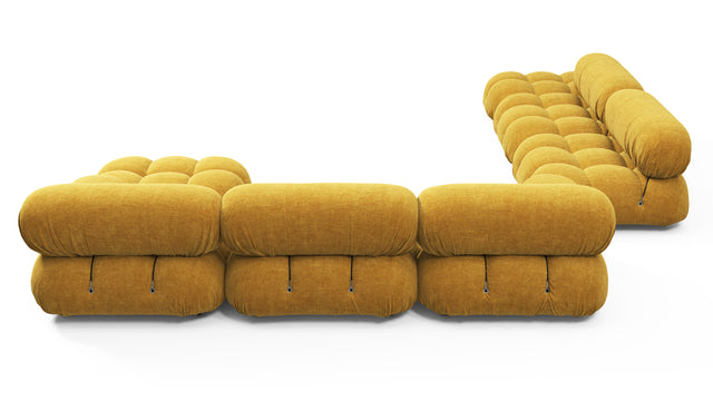 Belia - Belia Large Sectional, Left Corner, Mustard Yellow Chenille