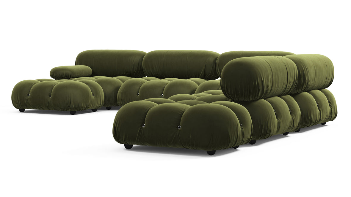 Belia - Belia Large Sectional, Right Corner, Thyme Luxe Velvet