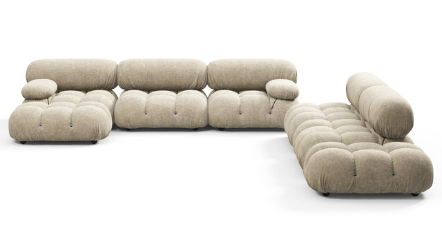 Belia - Belia Large Sectional, Right Corner, Beige Gray Chenille