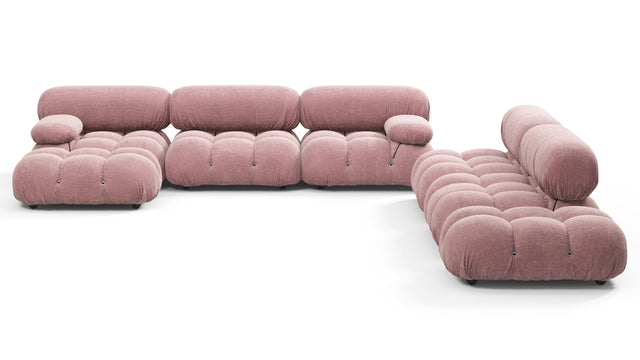 Belia - Belia Large Sectional, Right Corner, Dusty Pink Chenille