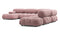 Belia - Belia Large Sectional, Right Corner, Dusty Pink Chenille