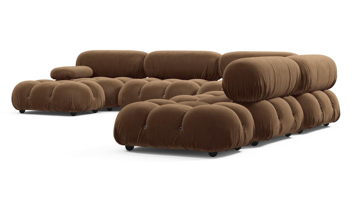 Belia - Belia Large Sectional, Right Corner, Mocha Velvet