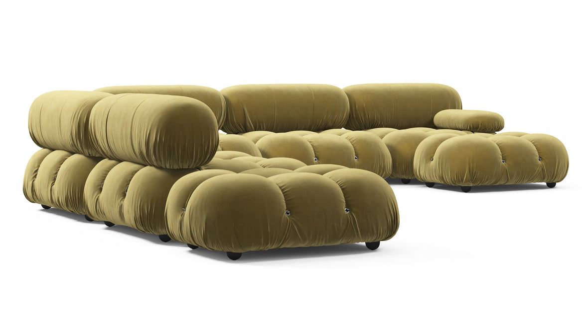 Bellini Large Sectional - Mario Bellini Large Sectional, Left Corner, Olive Gold Velvet