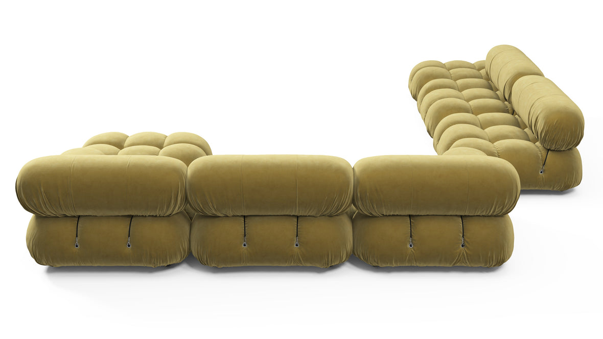 Bellini Large Sectional - Mario Bellini Large Sectional, Left Corner, Olive Gold Velvet