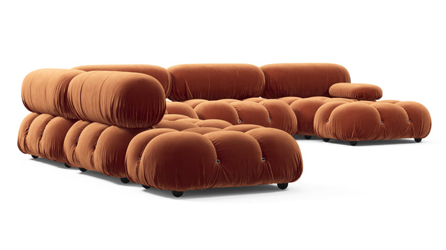 Belia - Belia Large Sectional, Left Corner, Spice Velvet