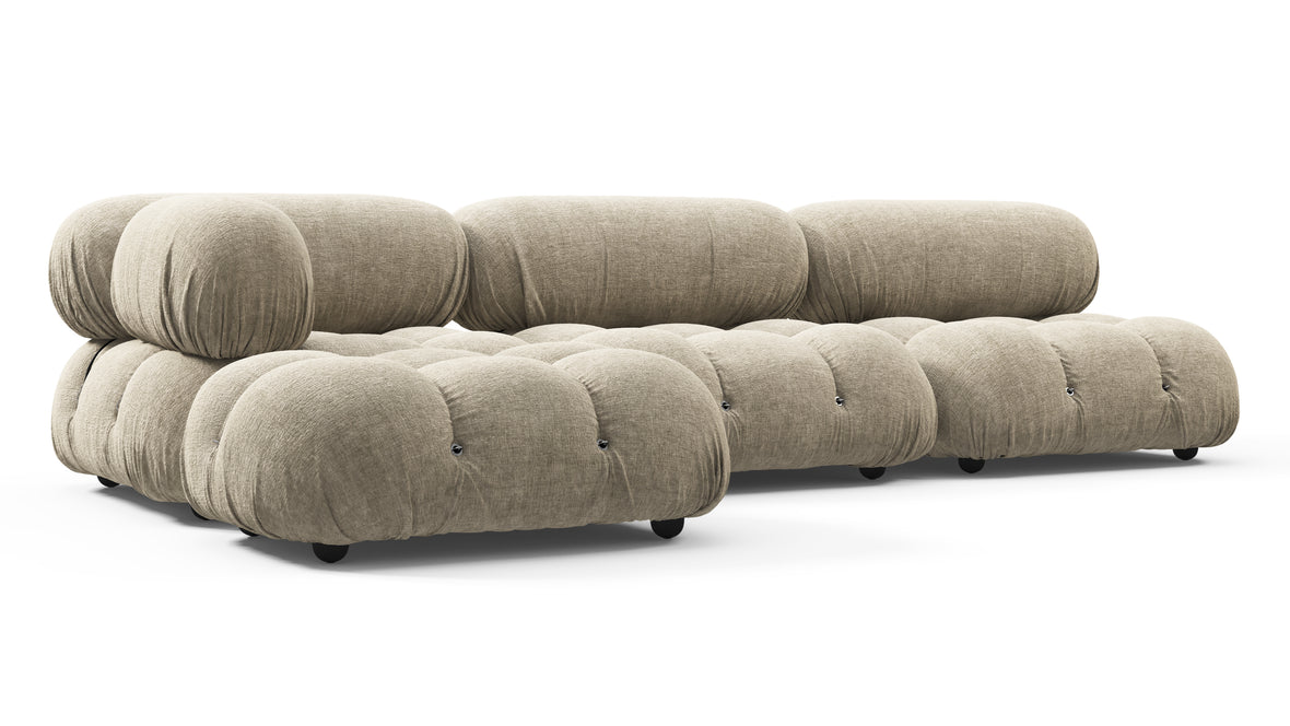 Belia - Belia Sectional, Left Chaise, Beige Gray Chenille