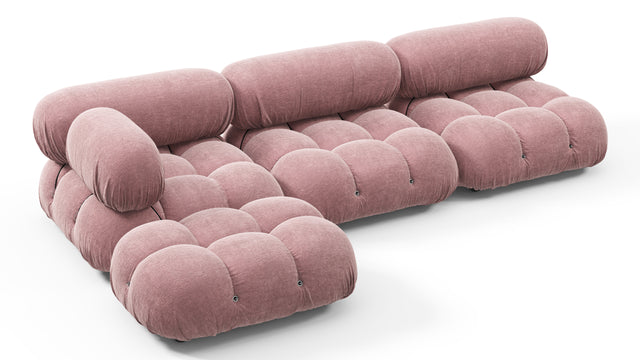 Belia - Belia Sectional, Left Chaise, Dusty Pink Chenille