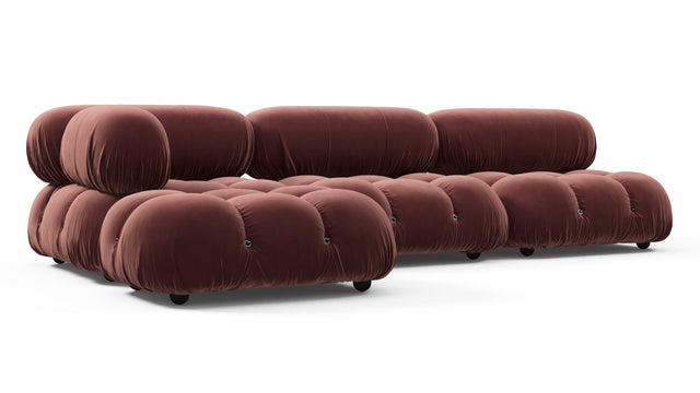 Belia - Belia Sectional, Left Chaise, Maroon Velvet