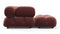 Belia - Belia Sectional, Left Chaise, Maroon Velvet