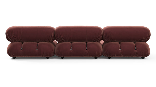 Belia - Belia Sectional, Left Chaise, Maroon Velvet