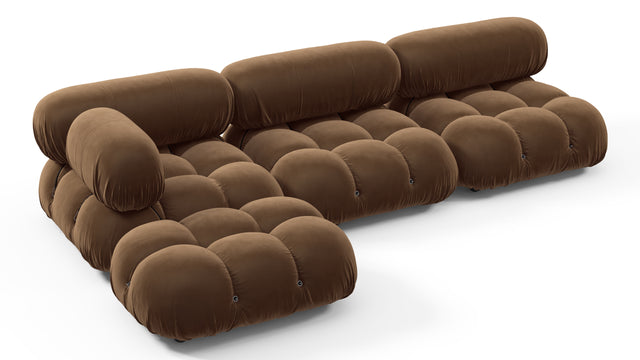 Belia - Belia Sectional, Left Chaise, Mocha Velvet