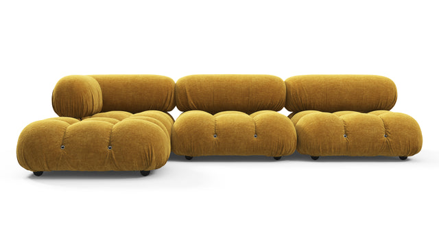 Belia - Belia Sectional, Left Chaise, Mustard Yellow Chenille