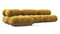 Belia - Belia Sectional, Left Chaise, Mustard Yellow Chenille