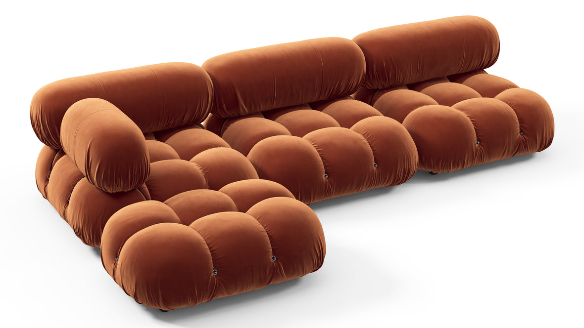 Belia - Belia Sectional, Left Chaise, Spice Velvet