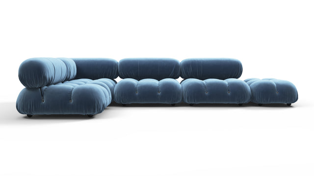 Belia - Belia Sectional, Left Corner, Aegean Blue Velvet