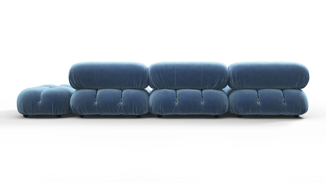 Belia - Belia Sectional, Left Corner, Aegean Blue Velvet