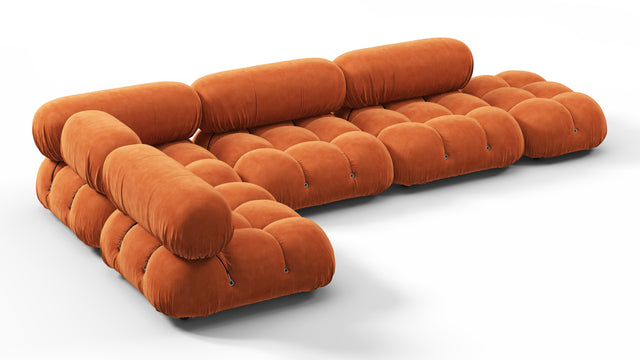 Belia - Belia Sectional, Left Corner, Apricot Velvet