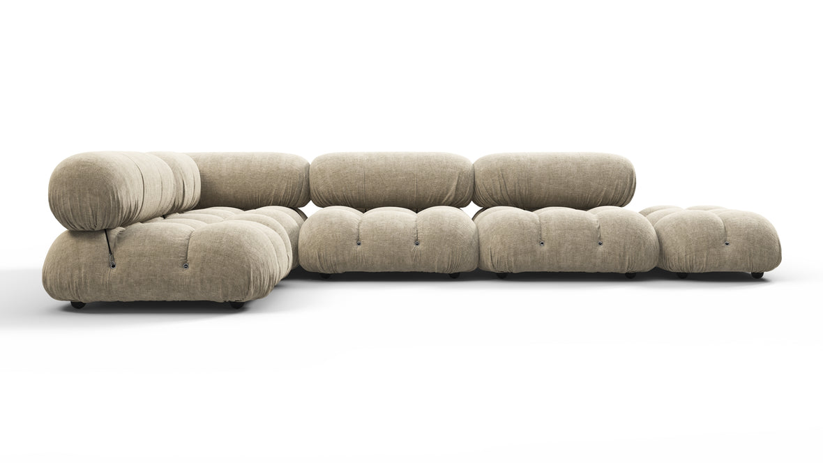 Belia - Belia Sectional, Left Corner, Beige Gray Chenille