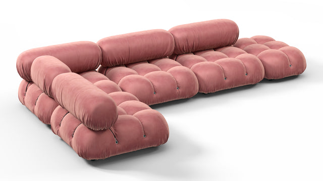 Belia - Belia Sectional, Left Corner, Blush Pink Velvet