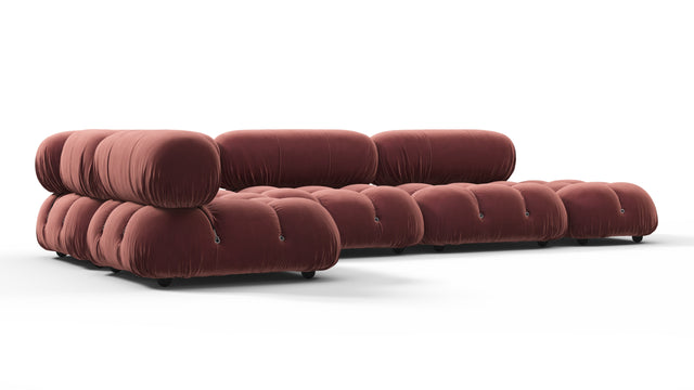 Belia - Belia Sectional, Left Corner, Maroon Velvet