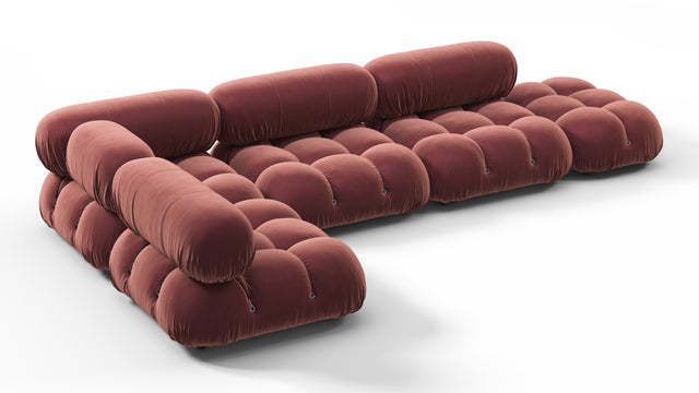 Belia - Belia Sectional, Left Corner, Maroon Velvet