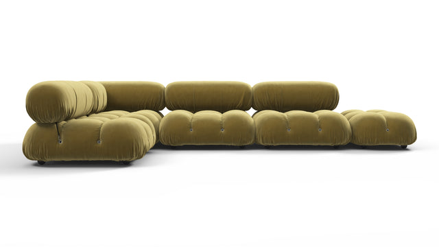 Belia - Belia Sectional, Left Corner, Olive Gold Velvet