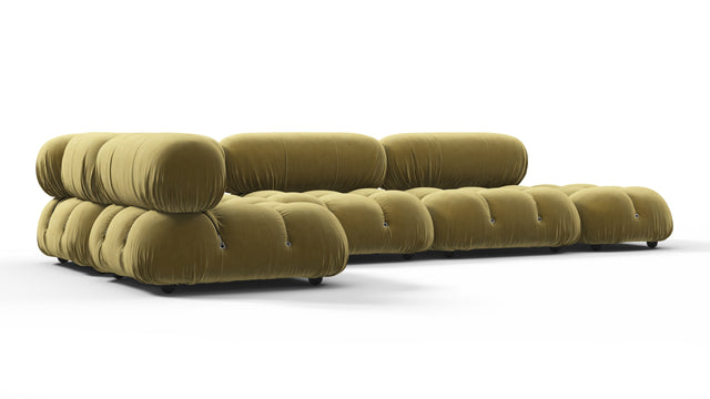 Bellini Sectional - Mario Bellini Sectional, Left Corner, Olive Gold Velvet