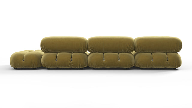 Belia - Belia Sectional, Left Corner, Olive Gold Velvet