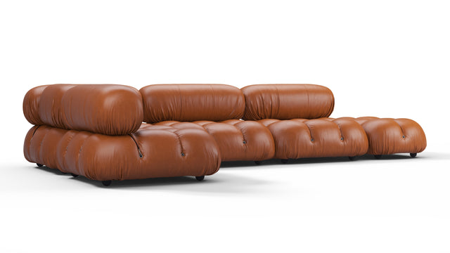 Belia - Belia Sectional, Left Corner, Tan Premium Leather