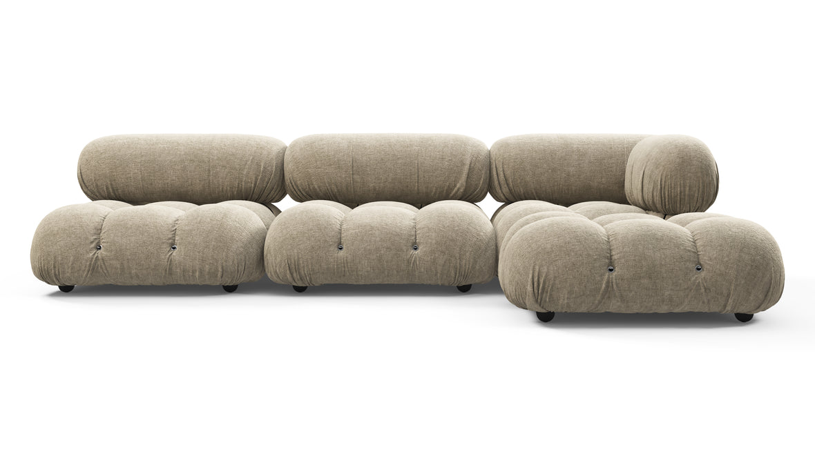 Belia - Belia Sectional, Right Chaise, Beige Gray Chenille