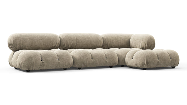 Belia - Belia Sectional, Right Chaise, Beige Gray Chenille