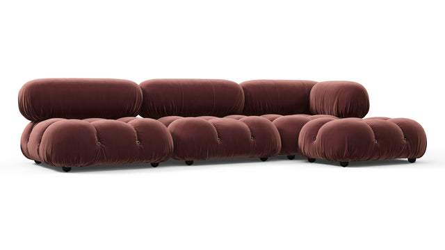 Belia - Belia Sectional, Right Chaise, Maroon Velvet