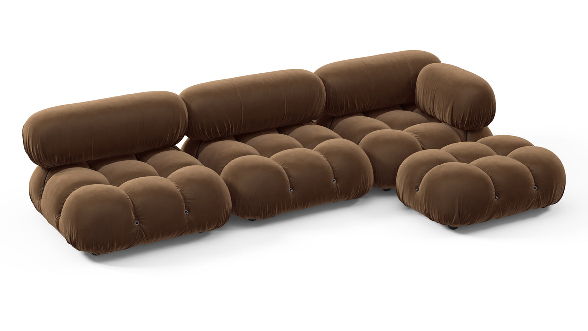 Belia - Belia Sectional, Right Chaise, Mocha Velvet